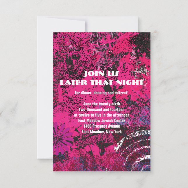 Mogen David Circular Star Bat Mitzvah Party Card Einladung (Vorderseite)