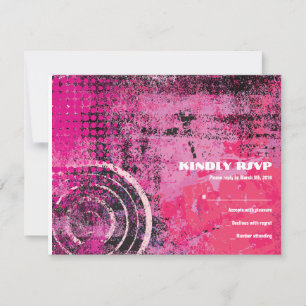 Mogen David Circular Star Bat Mitzvah Replik Card RSVP Karte