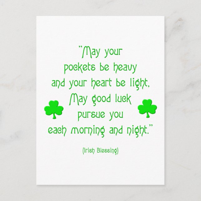 Mögen deine Taschen schwer sein... Postkarte (Vorderseite)