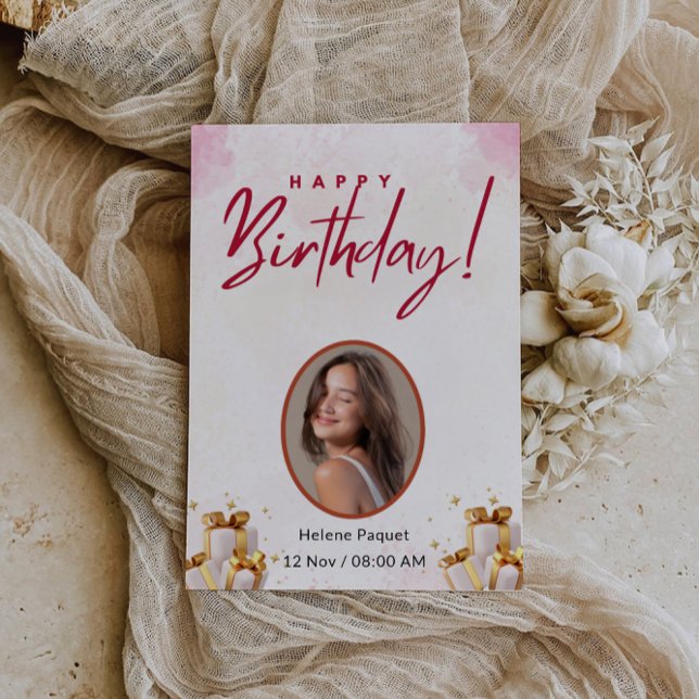 Mögen die Kerzen auf deinem Kuchen hell leuchten Einladung (May the candles on your cake shine bright invitation)