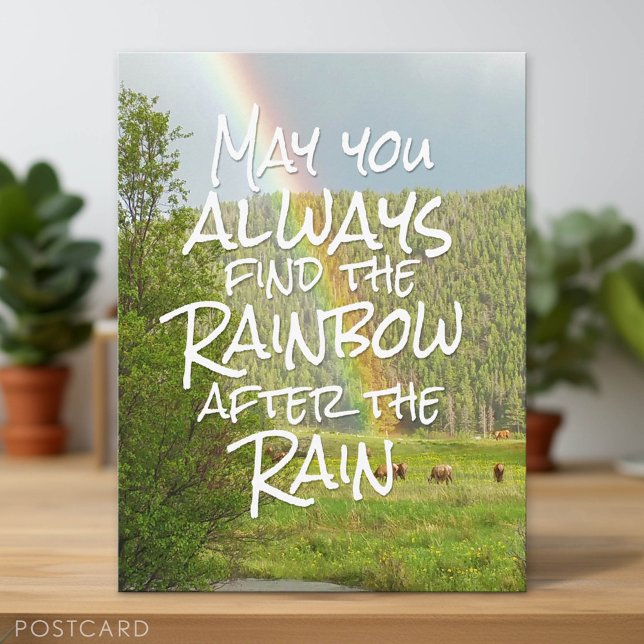 Mögen Sie immer den Regenbogen nach dem Regen find Postkarte (Postcard)