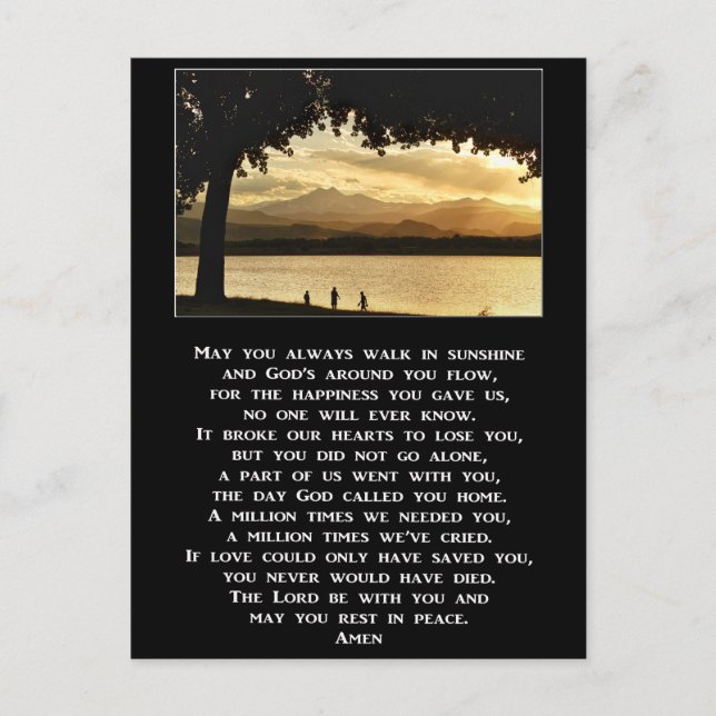 Mögen Sie immer im Sonnenschein-Gebet spazieren ge Postkarte (Vorderseite)