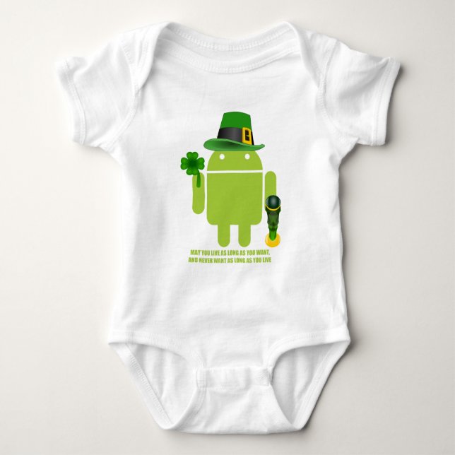 Mögen Sie leben, solange Sie irischen Android Baby Strampler (Vorderseite)