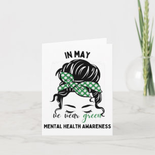 Mögen wir Green Messy Bun Mental Health Awards tra Karte