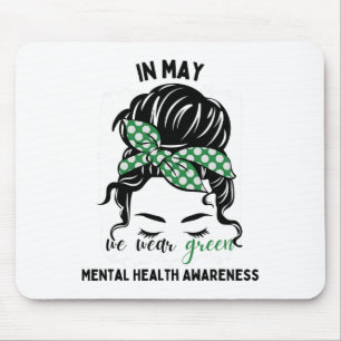 Mögen wir Green Messy Bun Mental Health Awards tra Mousepad