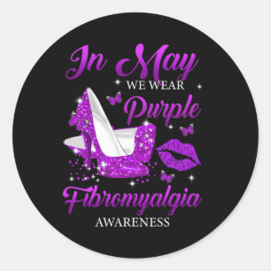 Mögen wir Lila High Heels Fibromyalgie Awarene tra Runder Aufkleber