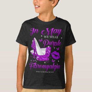 Mögen wir Lila High Heels Fibromyalgie Awarene tra T-Shirt