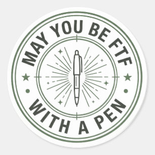Mögest du FTF mit einem Stift-Sticker sein Runder Aufkleber