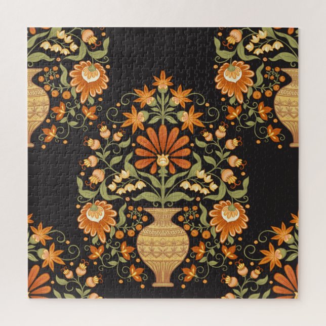 Moghul-Fantasie: Retro-Blumenopulenz Puzzle (Vertikal)