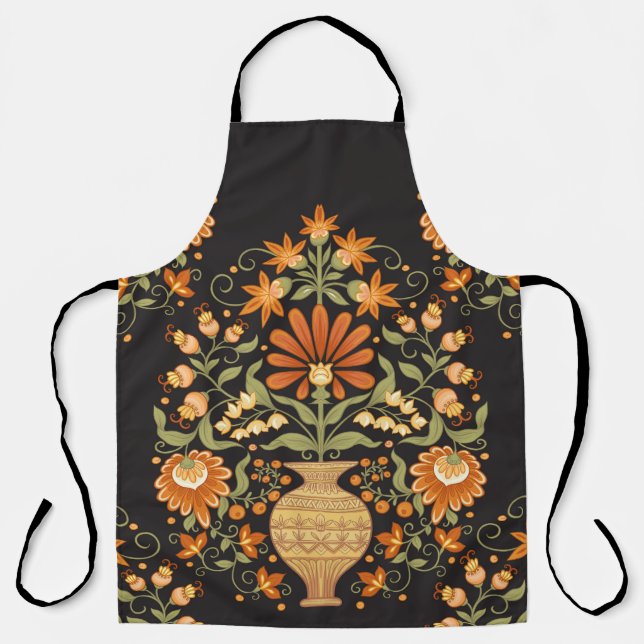Moghul-Fantasie: Retro-Blumenopulenz Schürze (Vorderseite)