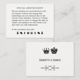 Mögliche Änderung der Ankündigung von Hochzeiten Begleitkarte