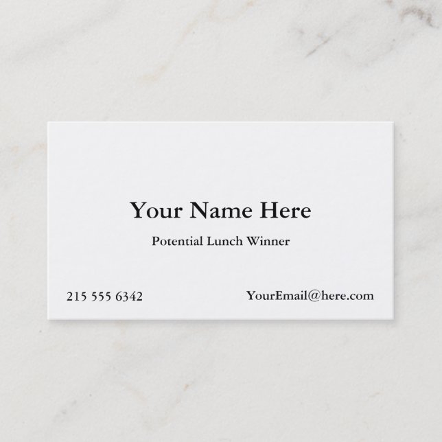 Mögliche Mittagessen-Sieger-Visitenkarten Visitenkarte (Vorderseite)