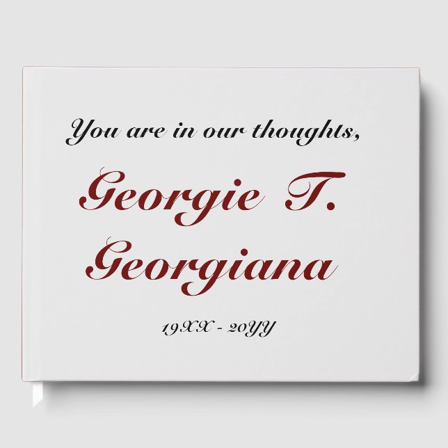 Mögliche und elegante Erinnerungen Gästebuch (Vorderseite)