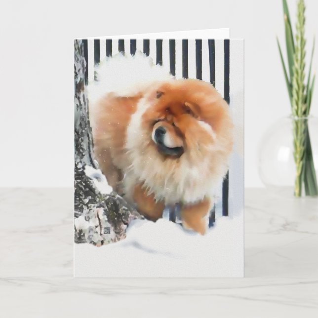 MÖGLICHKEIT IM SCHNEE heARTdog Chow-Chow Karte (Vorderseite)