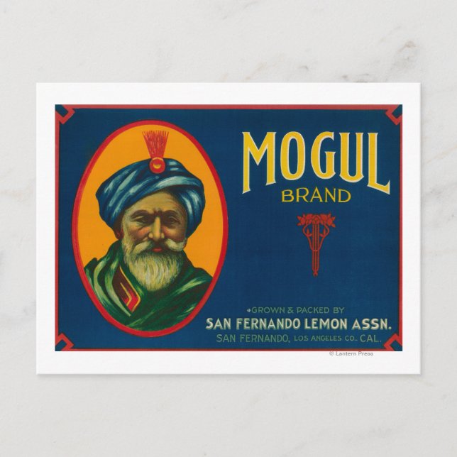 Mogul Lemon LabelSan Fernando, CA Postkarte (Vorderseite)