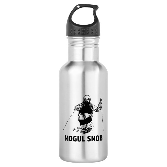 Mogul Skiing Snob Edelstahlflasche (Vorderseite)