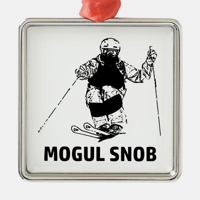 Mogul Skiing Snob Ornament Aus Metall (Vorne)