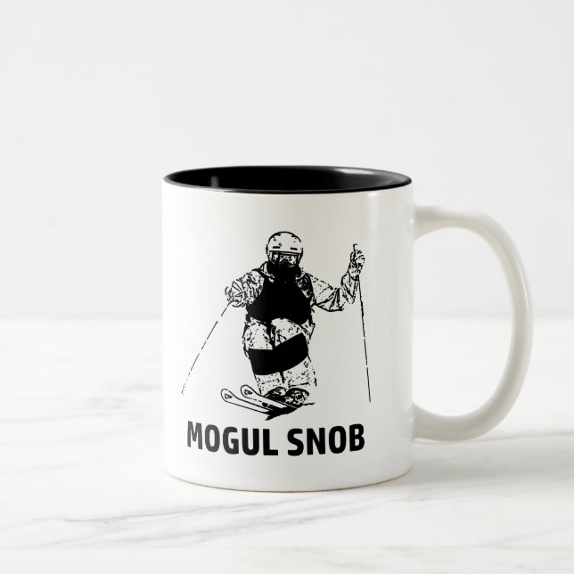 Mogul Skiing Snob Zweifarbige Tasse (Rechts)
