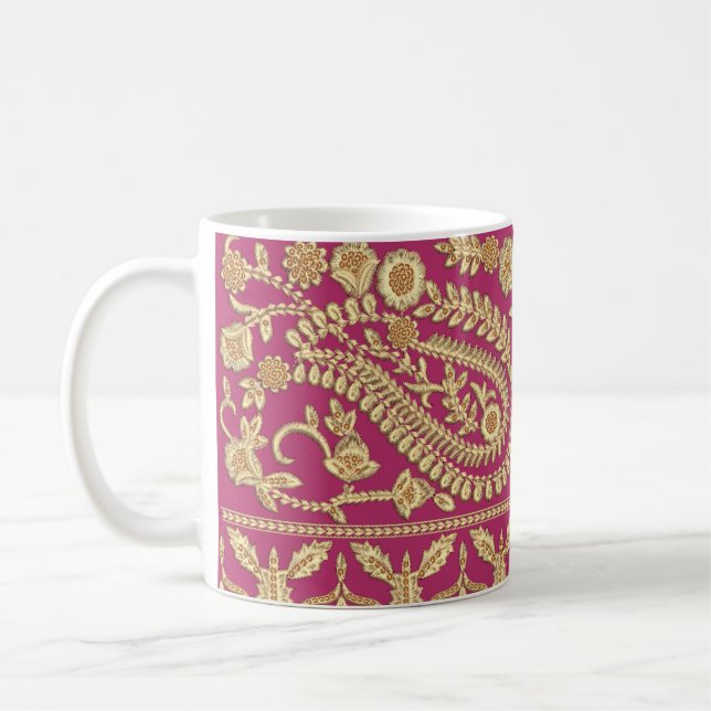 Mogulkunst. Indianisches antikes Gold b Kaffeetasse (Links)