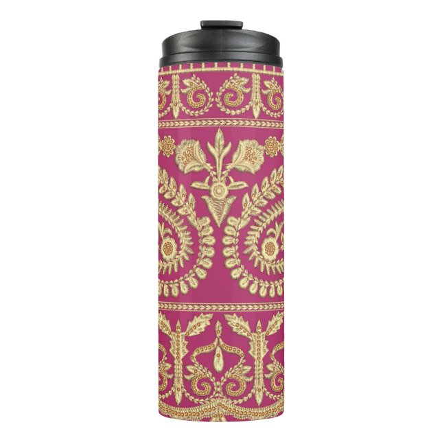 Mogulkunst. Indianisches antikes Gold b Thermosbecher (Vorderseite)