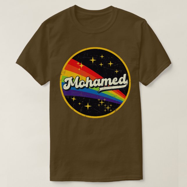 Mohamed Rainbow In Space Vintag GrungeStyle T-Shirt (Design vorne)