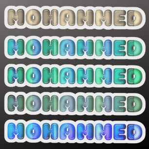 Mohammed Baby Name kawaii 3d Optikkinder Aufkleber