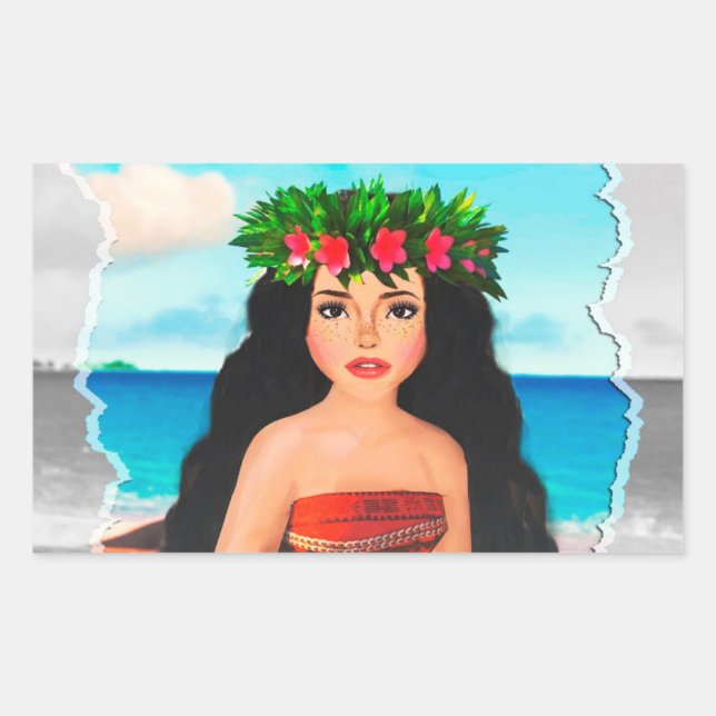 Mohana Doll Rechteckiger Aufkleber (Vorderseite)