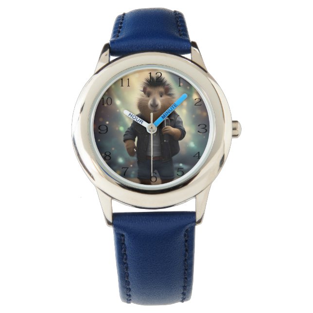 "Mohawk Capybara: Rockin' der Fluss!" Armbanduhr (Vorderseite)
