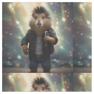 "Mohawk Capybara: Rockin' der Fluss!" Stoff