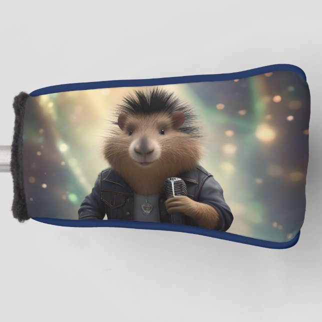 Mohawk Capybara Rockstar, Golf Putter Cover Headcover (Vorderseite)