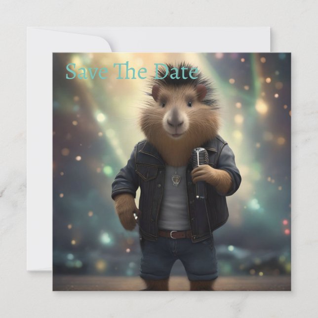 "Mohawk Capybara: Rockt den Fluss!" Save The Date (Vorderseite)