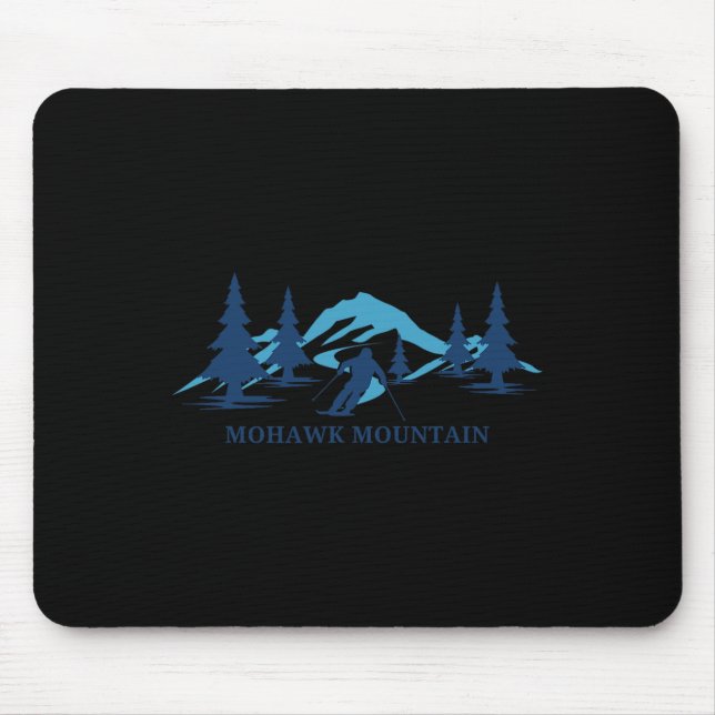 Mohawk Mountain Skigebiet Skifahrer  Mousepad (Vorne)