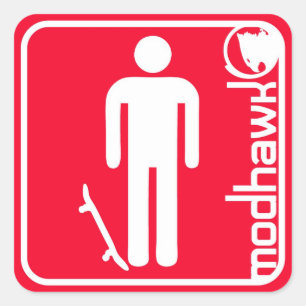 mohawred quadratischer aufkleber