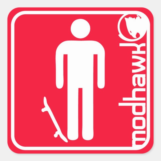 mohawred quadratischer aufkleber (Vorderseite)