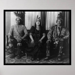 Mohegan-Indianer-Chef und Familie 1923 Poster