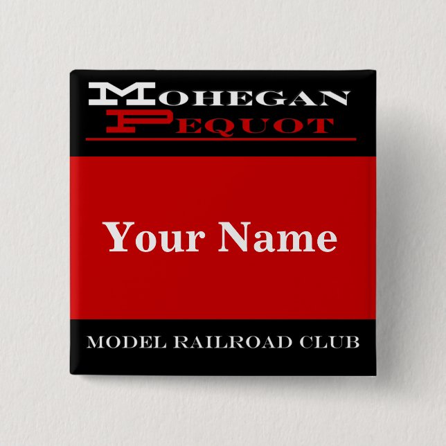 Mohegan Pequot Name Tag Button (Vorderseite)
