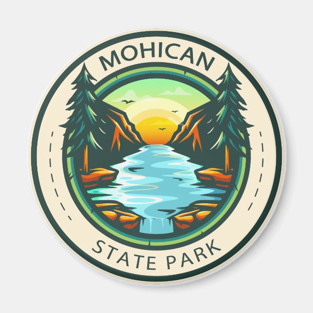 Mohican Staat Park Ohio Abzeichen Magnet (Vorne)
