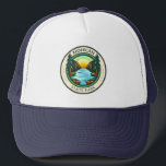 Mohican Staat Park Ohio Abzeichen Truckerkappe<br><div class="desc">Mohican Staat Park Illustration in einem Abzeichen Stil Kreis.</div>