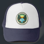 Mohican Staat Park Ohio Abzeichen Truckerkappe<br><div class="desc">Mohican Staat Park Illustration in einem Abzeichen Stil Kreis.</div>
