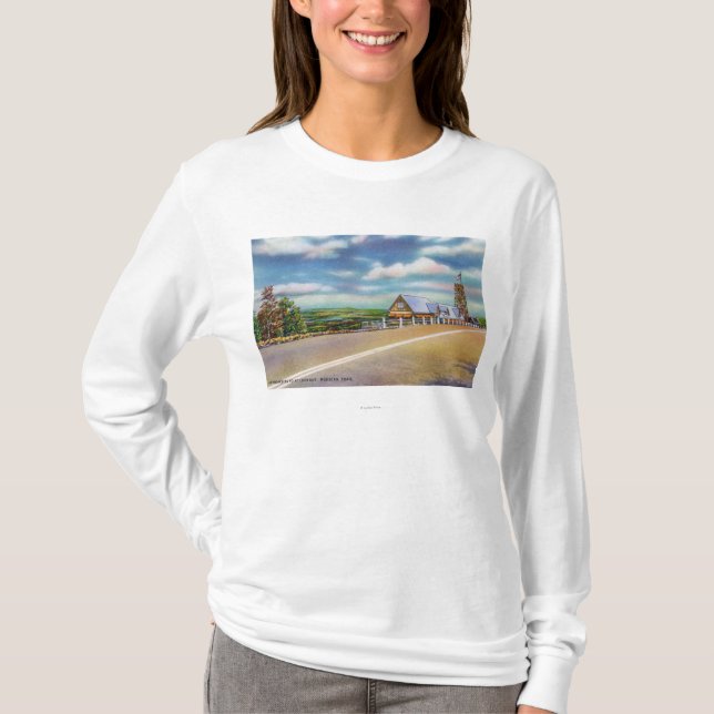 Mohikaner-Hinternähernde Punkt-Ausblick-Szene T-Shirt (Vorderseite)