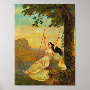 Mohini oder der Temptress von Raja Ravi Varma Poster