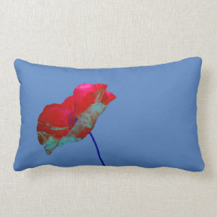 Mohn auf lila lendenkissen