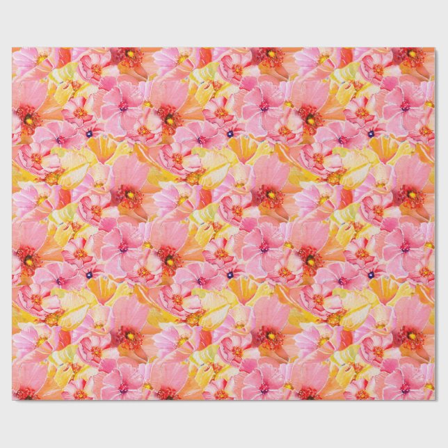 Mohn auf Mohn Geschenkpapier (Flach)