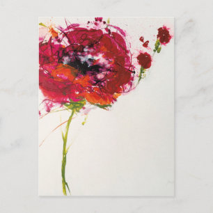 Mohn auf Weiß Postkarte