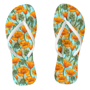 Mohn aus Kalifornien Flip Flops