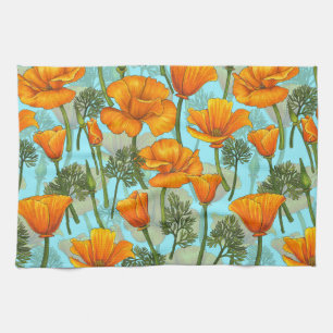 Mohn aus Kalifornien Geschirrtuch