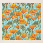 Mohn aus Kalifornien Schal<br><div class="desc">Von Hand gezeichnet Muster mit kalifornischen Mohn</div>