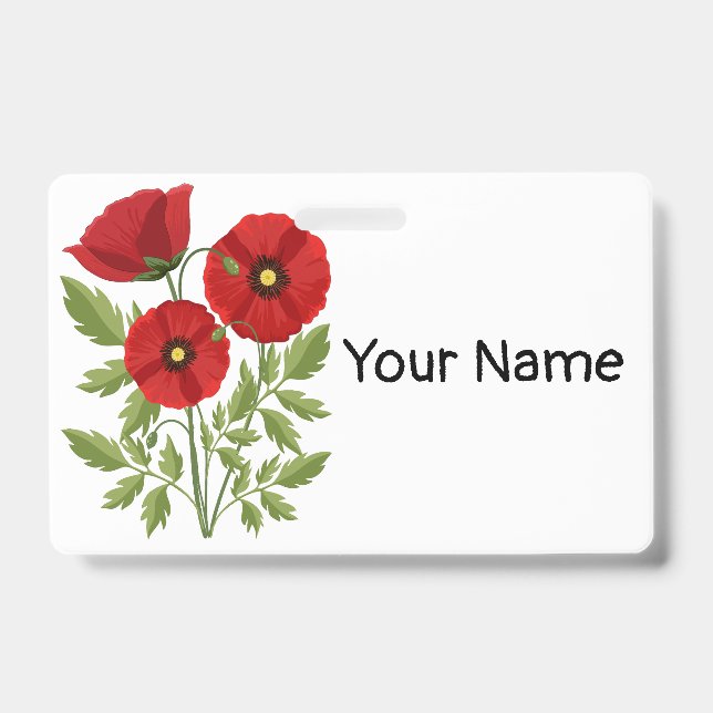 Mohn blüht fröhlich Sommer Blume Ausweis (Vorderseite)