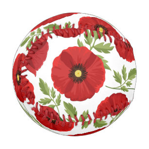 Mohn blüht fröhlich Sommer Blume Baseball