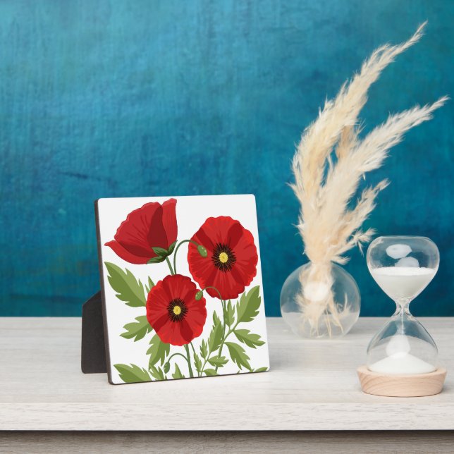 Mohn blüht fröhlich Sommer Blume Fotoplatte (InSitu)